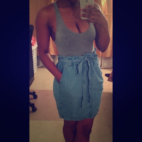 High waist paperbag skirt