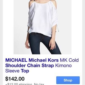 Michael Kors openshoulder chain strap kimono shirt