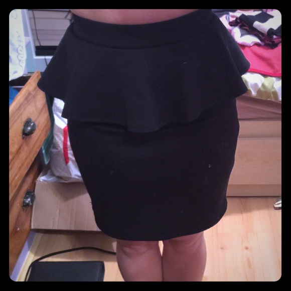 Black peplum skirt