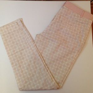 Pink and off white dress pants