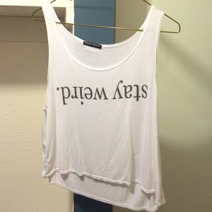 brandy melville "stay weird" tank