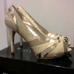 White House Black Market peep toe pumps