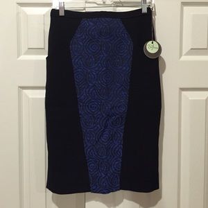 Eva Franco pencil skirt blue black size 6 BNWT