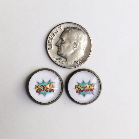 2 for 10🎀 boom bronze tone earrings - Picture 5 of 7