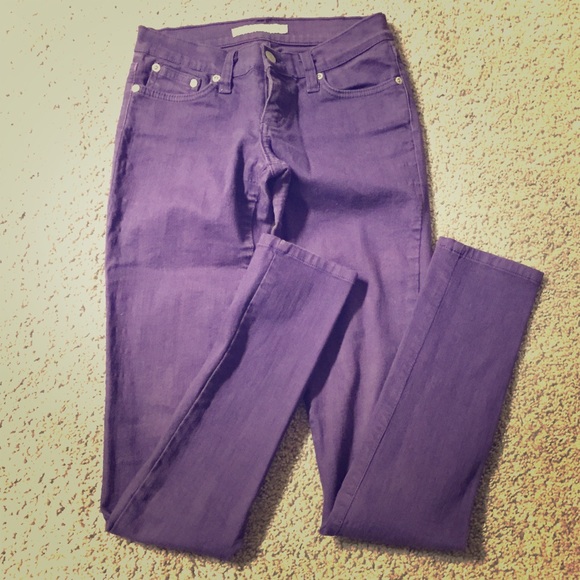 F21 purple stretch jeans