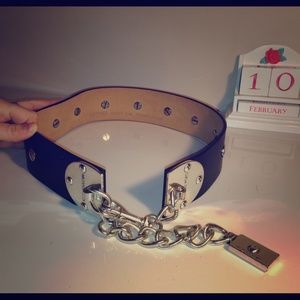 Michael Kors Leather and Chain Belt