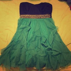 Strapless dress - teal- NEW