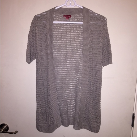 Grey knitted cardigan