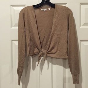 Vince tie front crop sweater cashmere size S