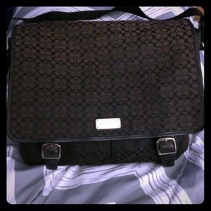 Black coach messenger/ laptop bag