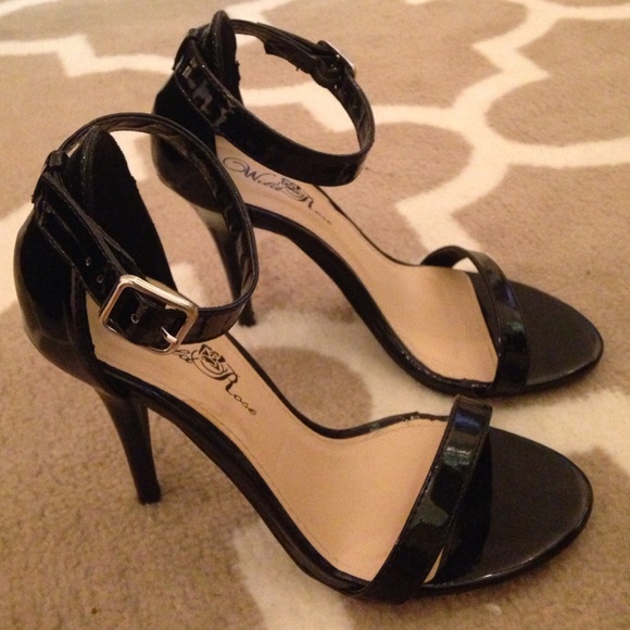 Black ankle strap heels