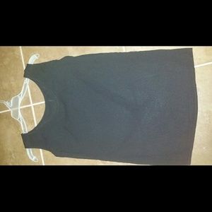 Black sleeveless tank with slits on side
