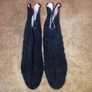 Black Suede Leather Ankle Booties