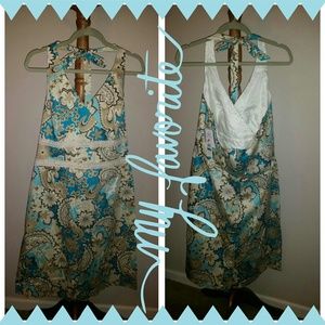 Halter back dress with lace boddice🎉🎉