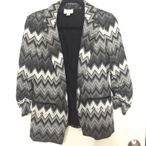 Eci black and gray zig zag blazer never been worn