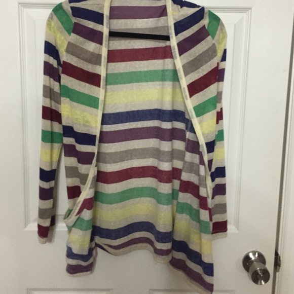 Open front multicolored stripe sweater - Picture 1 of 1