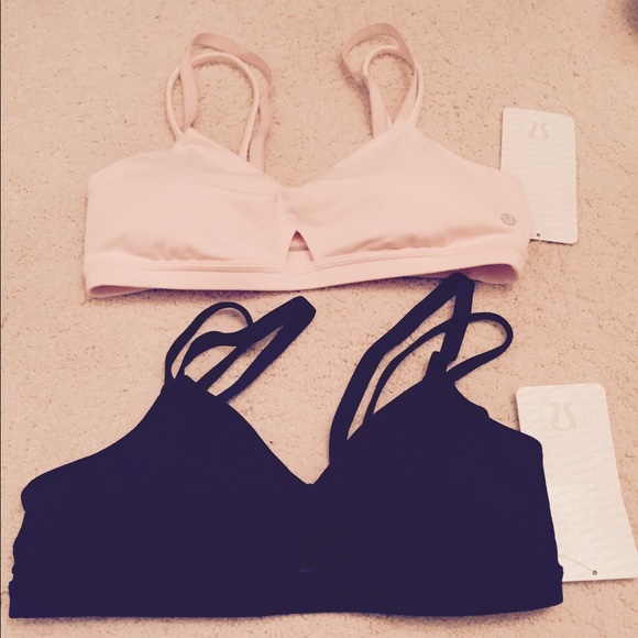 Lululemon bras. Set of 2. Light pink and black.