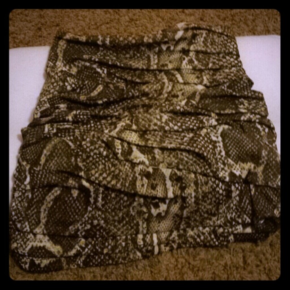 Snakeskin mini skirt