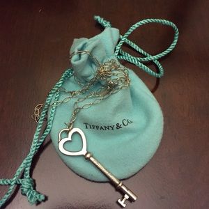 Tiffany heart key pendant and necklace