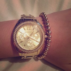 gold beaded bracelet