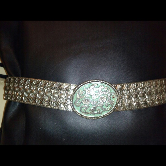 Native American handmade belt With elastic turquoi