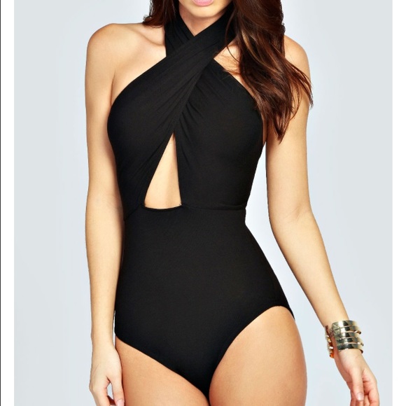 Black Cross front body suit
