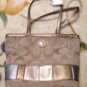 Beautiful multi colored Coach handbag