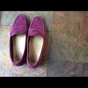 Cole Haan purple Suede driving loafers