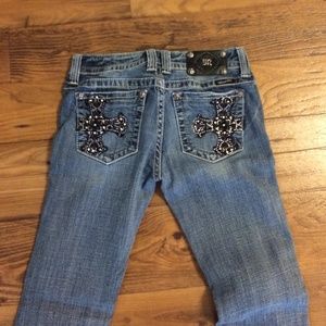Miss Me Jeans Black Cross Buckle