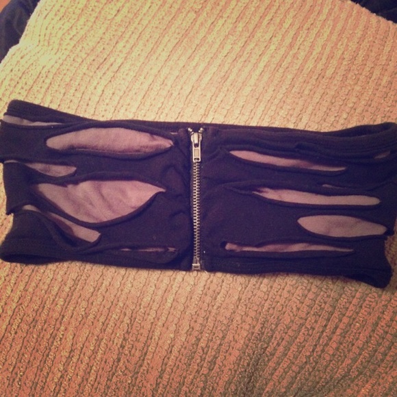 Purple & Black Ripped Bralette