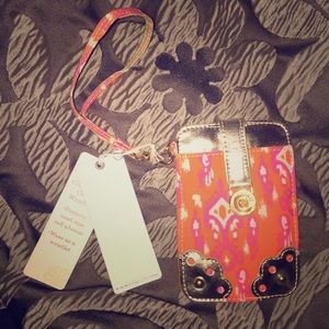 Ikat print wristlet/cell phone case