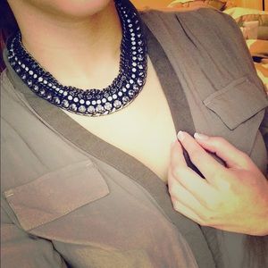 Collared fully glitzed necklace