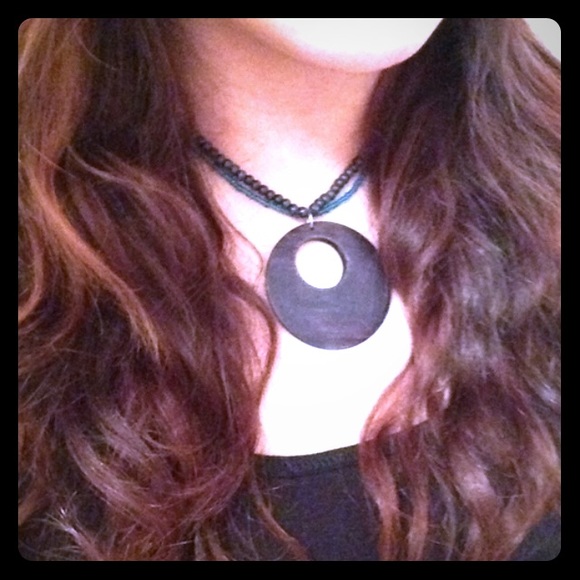 Wood circle Necklace