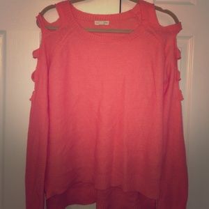 Shoulder cutout sweater .