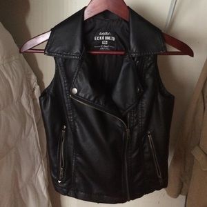 Faux leather vest