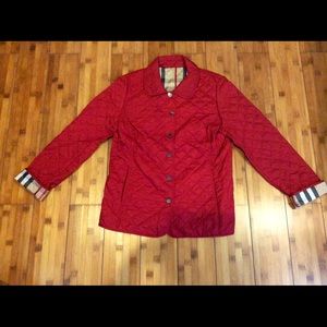 Burberry Red Quilted Jacket in sz 4US 36EU