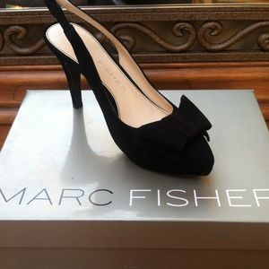 Marc Fisher platform black suede heels.❤️