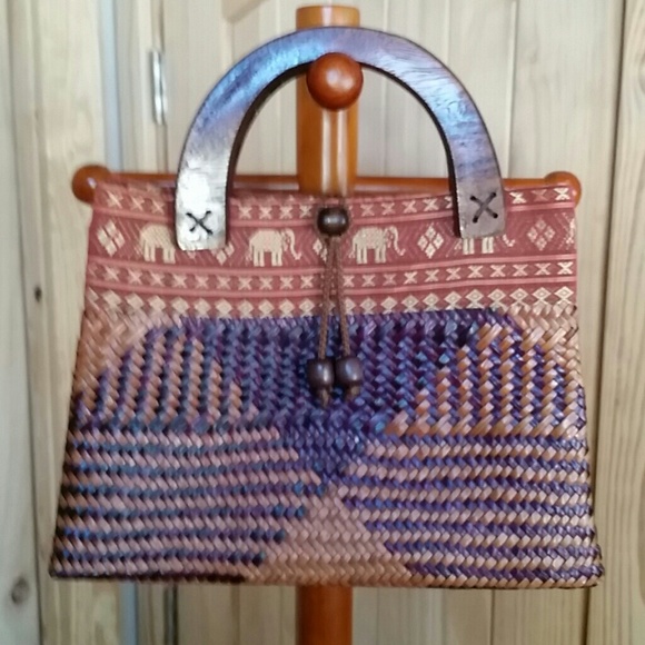 Elephant woven purse