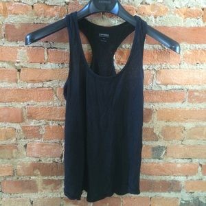 Express racer back black tank