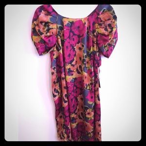 Silk style printed dress