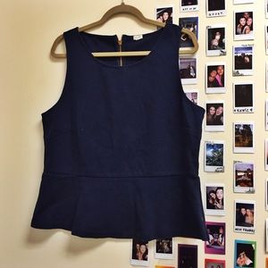 J.Crew XL Navy Peplum Shirt