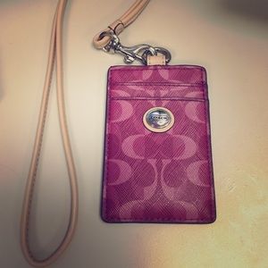 Coach lanyard name tag holder