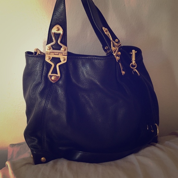 Micheal Kors Joplin Black Leather Handbag
