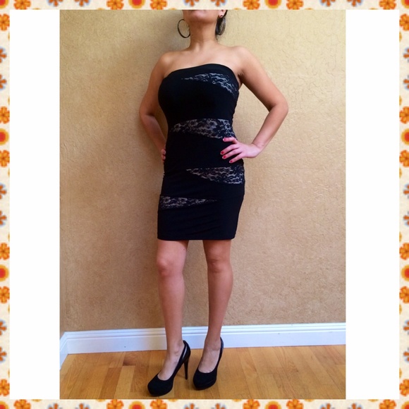 Black & White Strapless Dress