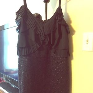 Ann Taylor Loft little black dress w/ sequinbottom
