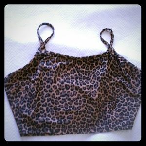 Animal print croptop. Midriff  bathing top