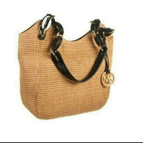 Authentic Gorgeous Michael Kors Lily Straw Tote