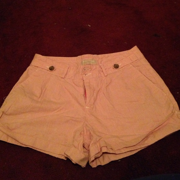 Red and white pin stripped shorts