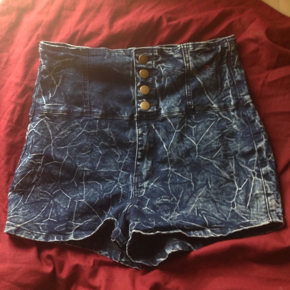 Blue High waist shorts