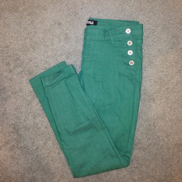 Green forever 21 skinny jeans